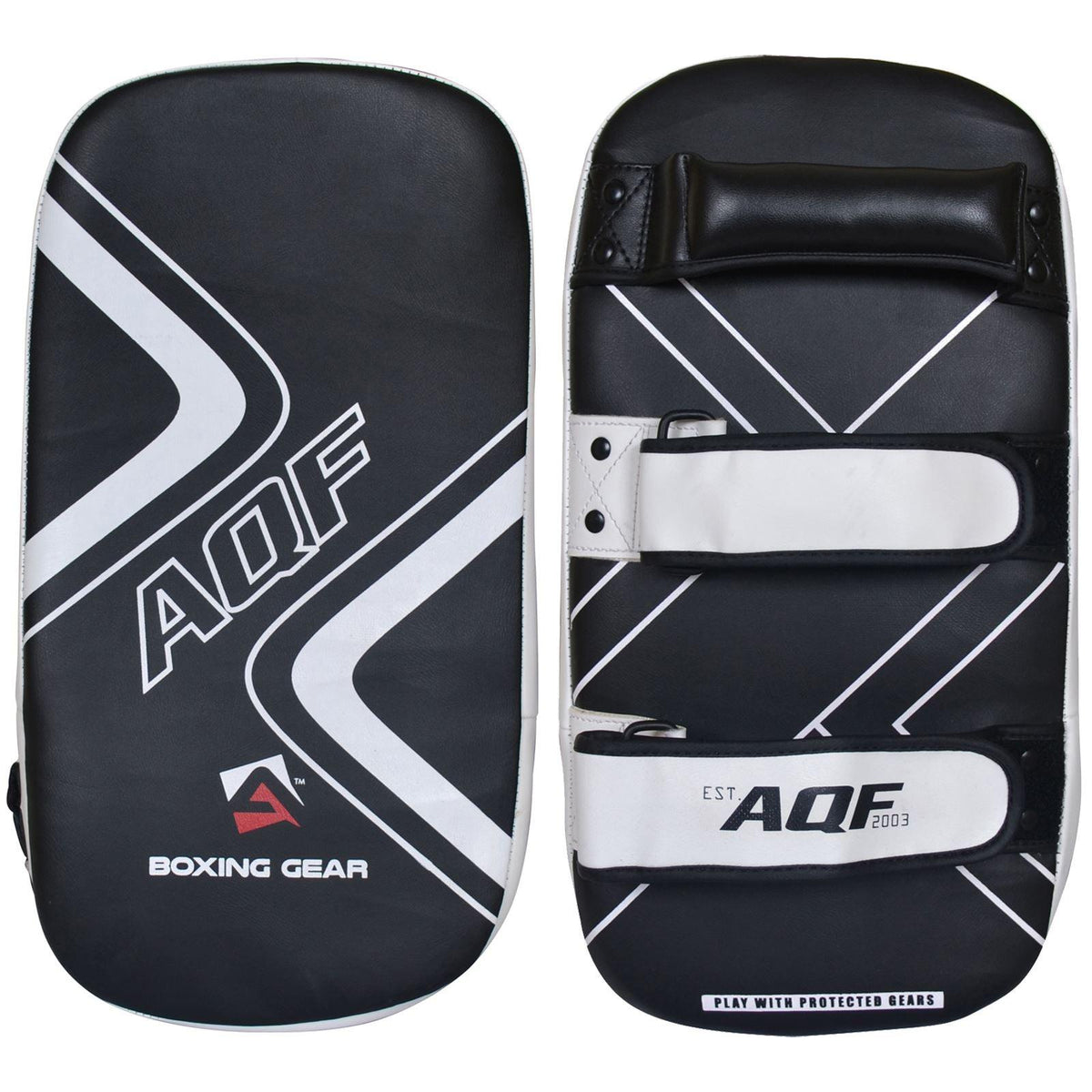 Thai Boxing Pads - Thai Kick Pad Strike Shield Twin 2 Pack - PRO Curved Pair Pads Boxing Karate MMA Training Equipment Muay Thai Focus Hook White Sports & Outdoor - Tophatter Daily Deals