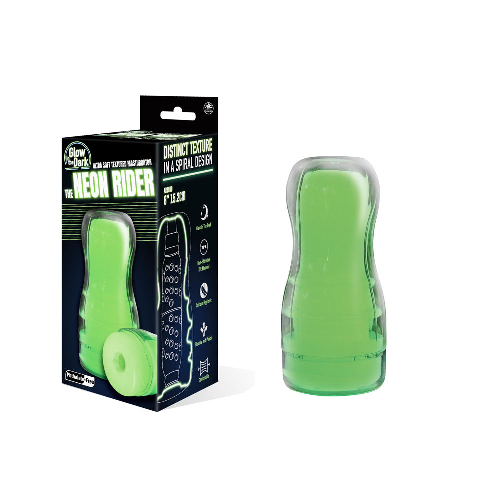 Neon Rider – Glow in the Dark Flexible 6 Inch Masturbator > Sex Toys For Men > Masturbators > Manual - Tophatter Daily Deals