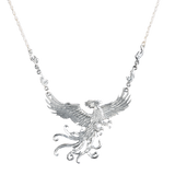 Harry Potter - Fawkes The Phoenix Sterling Silver Pendant Necklace - Tophatter Daily Deals