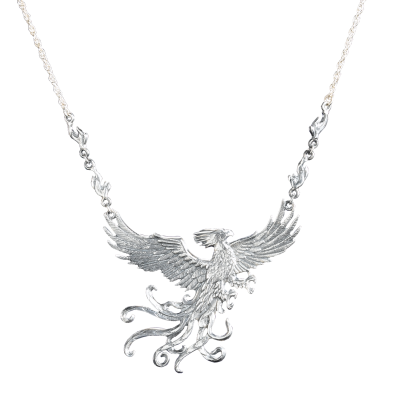 Harry Potter - Fawkes The Phoenix Sterling Silver Pendant Necklace - Tophatter Daily Deals