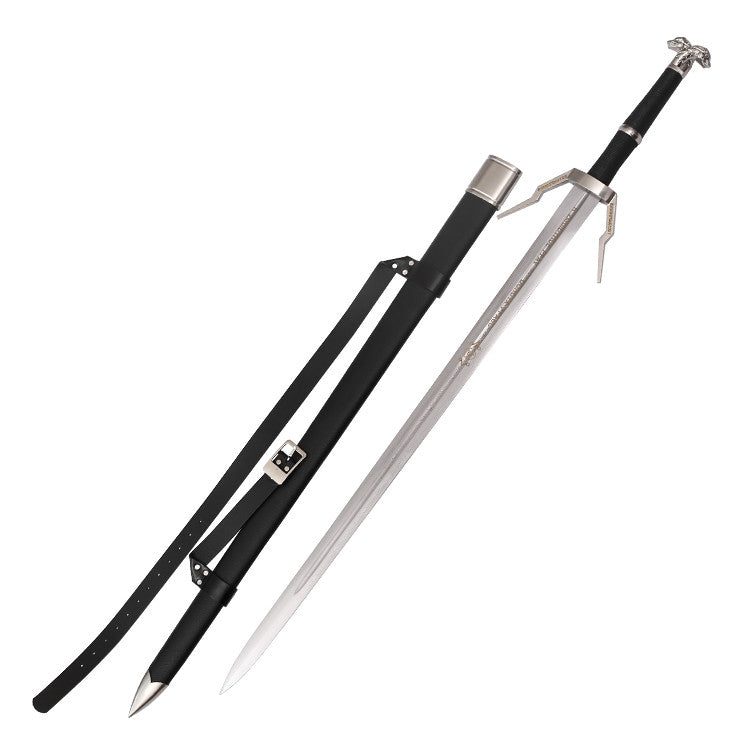 The Witcher - Deluxe Handforged Geralt's Silver Sword (Damascus) Sword - Tophatter Daily Deals
