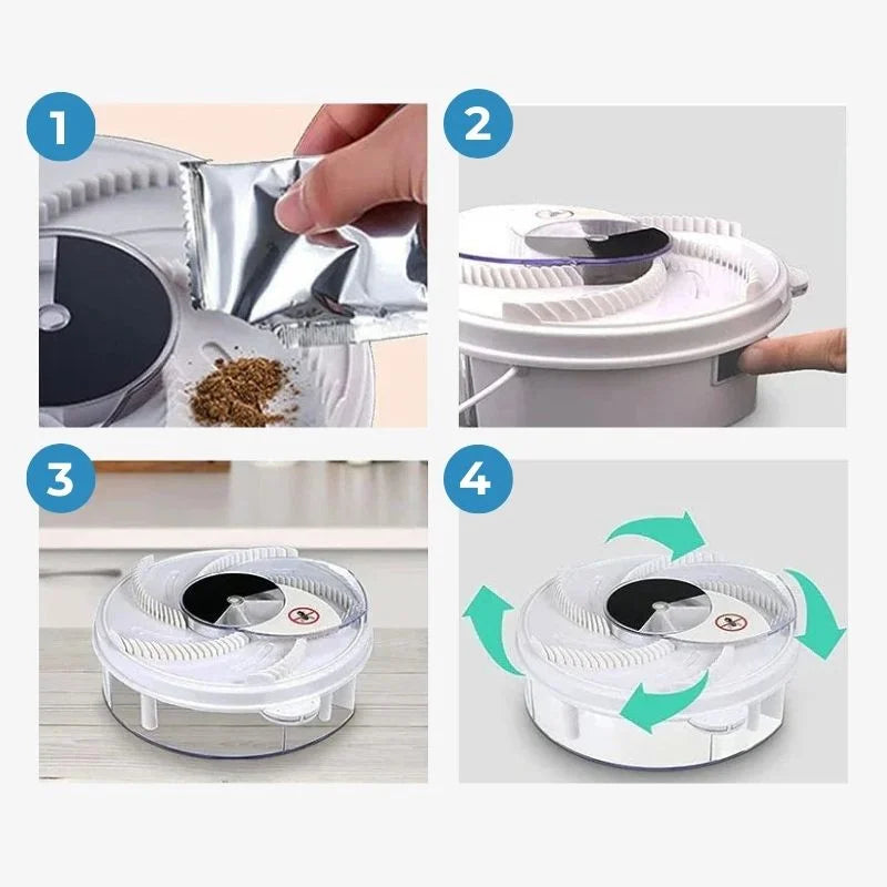 USB Silent Fly Trap Indoor Home Office Quiet Chemical Free - Tophatter Daily Deals