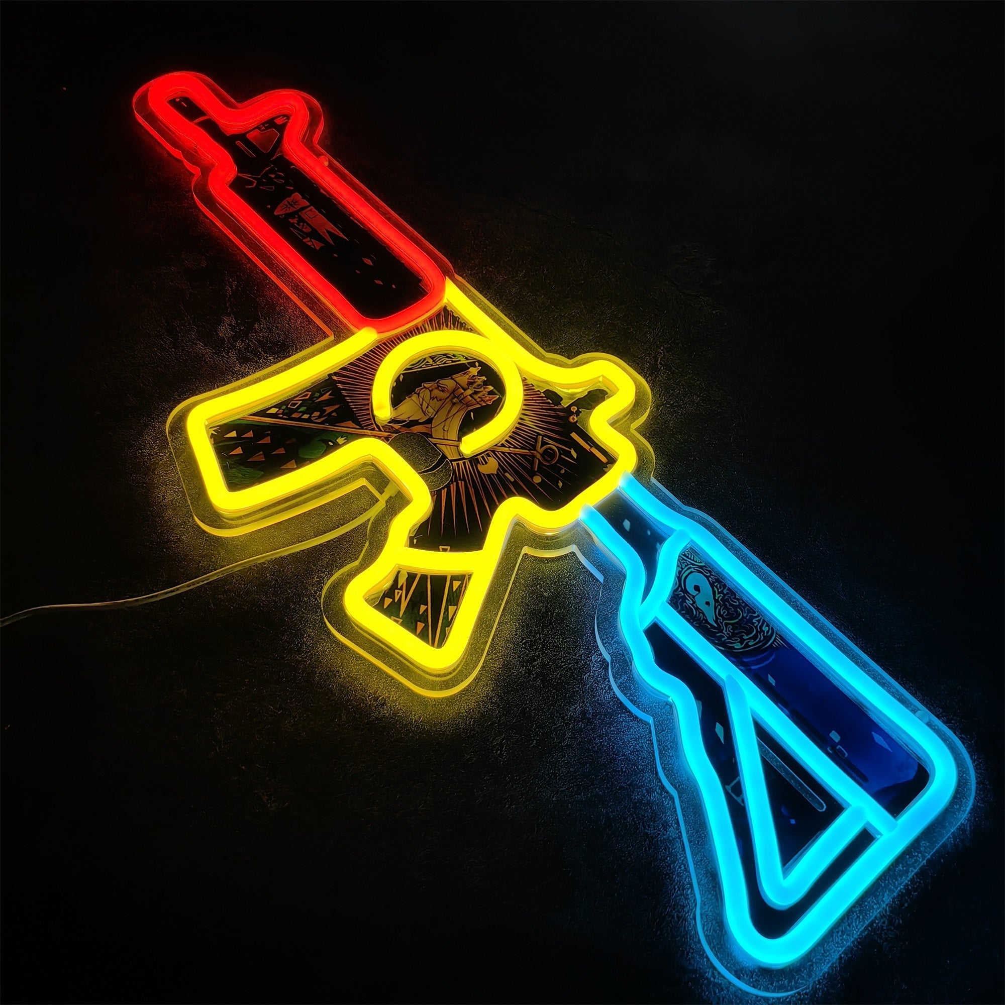 M4A4 The Emperor Color Rifle Neon Light Wall Decor - Tophatter Daily Deals