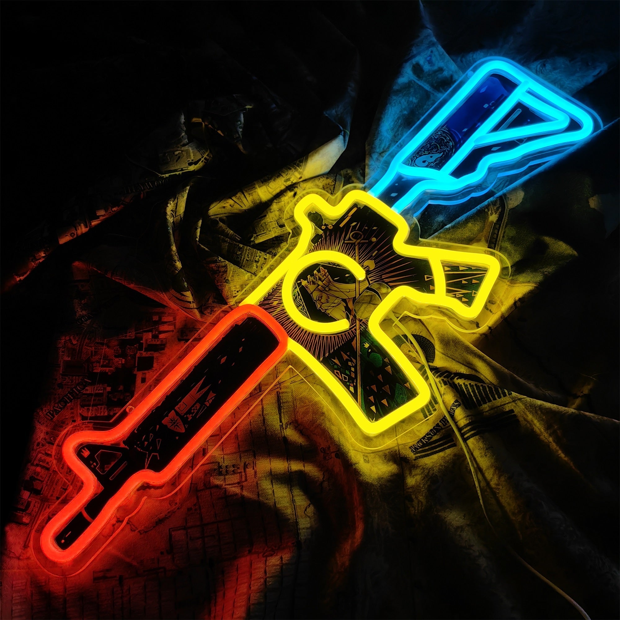 M4A4 The Emperor Color Rifle Neon Light Wall Decor - Tophatter Daily Deals