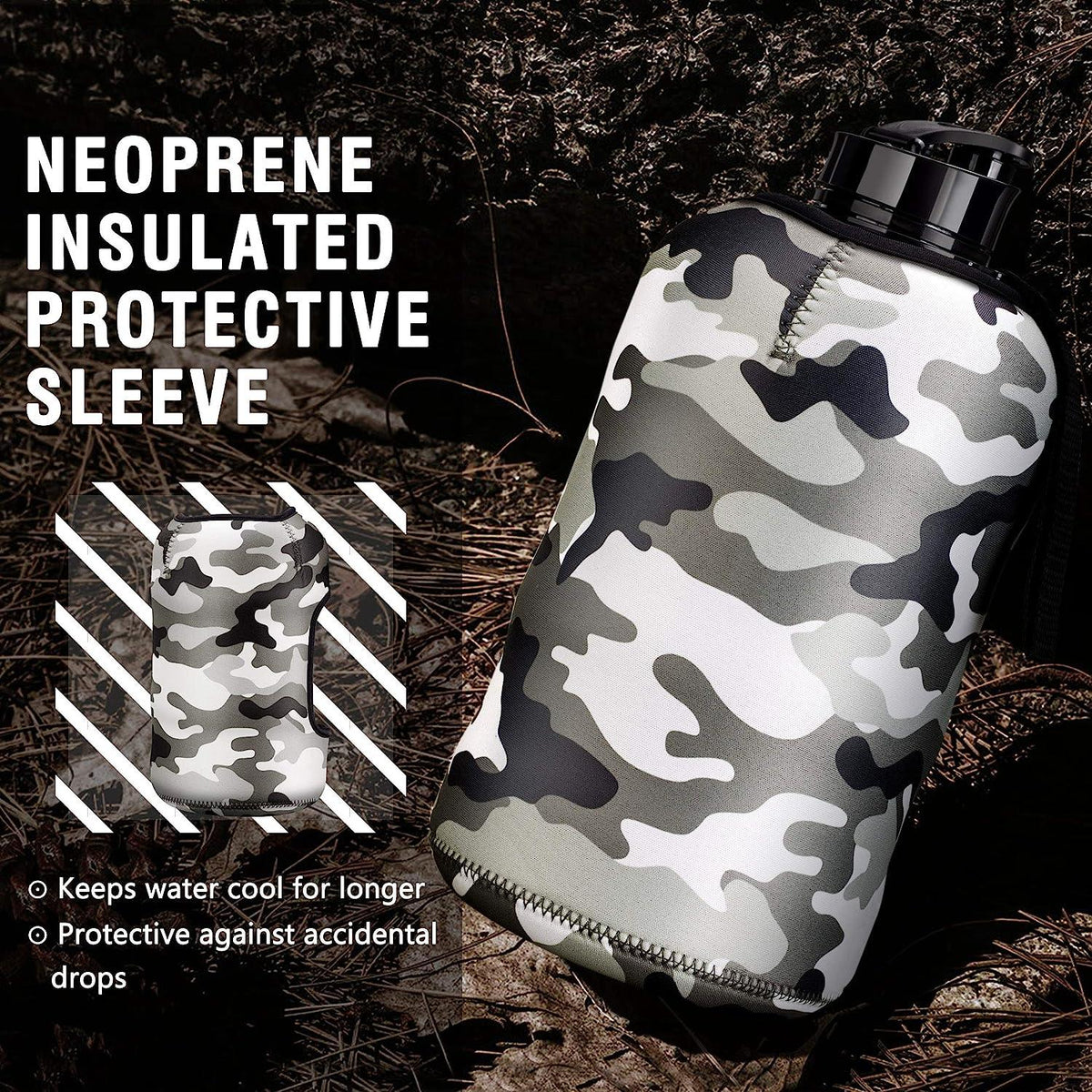 Water Bottle Sleeve - Big Sports Water Bottle 2.2 L With Insulated Sleeve Built-In Sports & Outdoor - Tophatter Daily Deals