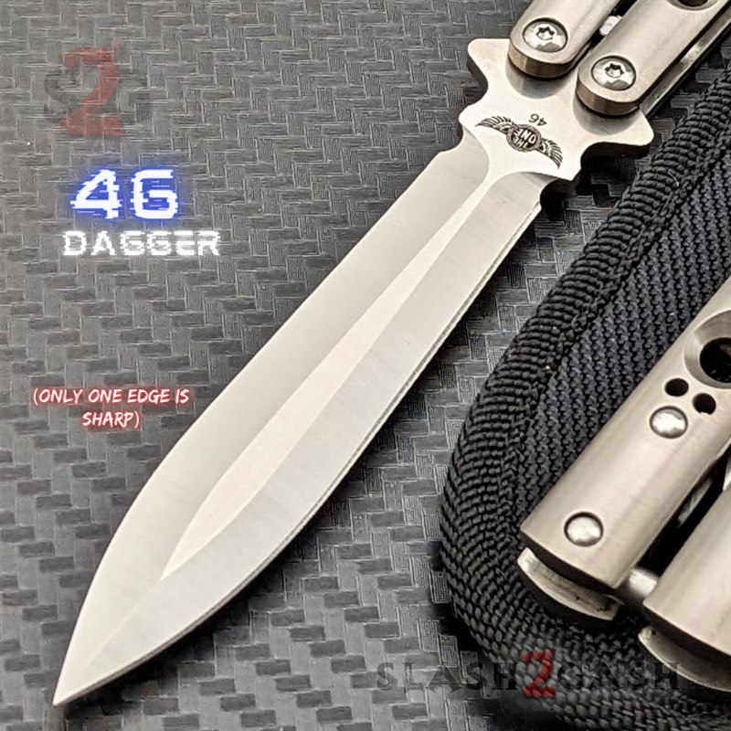 Spare Blade for TheONE 4X Titanium Balisong (clone) - 40 42 43 46 47 TI Spare 46 BLADE ONLY (Only One Edge is Sharp) + additional hardware Knife-Balisong - Tophatter Daily Deals