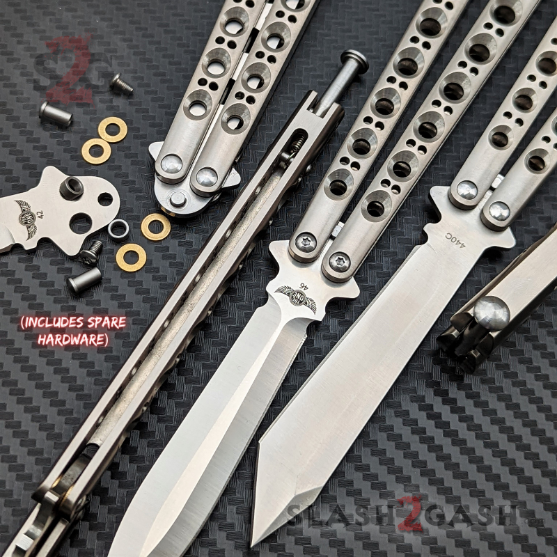TheONE Butterfly Knife w/ Bushings TITANIUM Balisong - 4X series (clone) Knife-Balisong - Tophatter Daily Deals