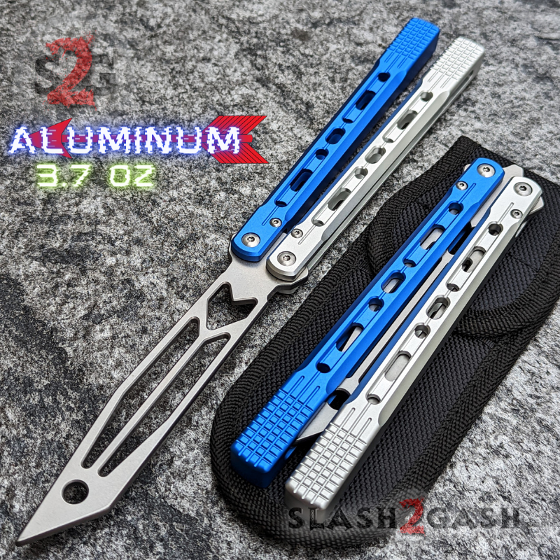TheONE Channel Balisong ARROW Butterfly Knife w/ Zen Pins - ORIGINAL Multi (Blue Silver) - TRAINER Knife-Balisong - Tophatter Daily Deals
