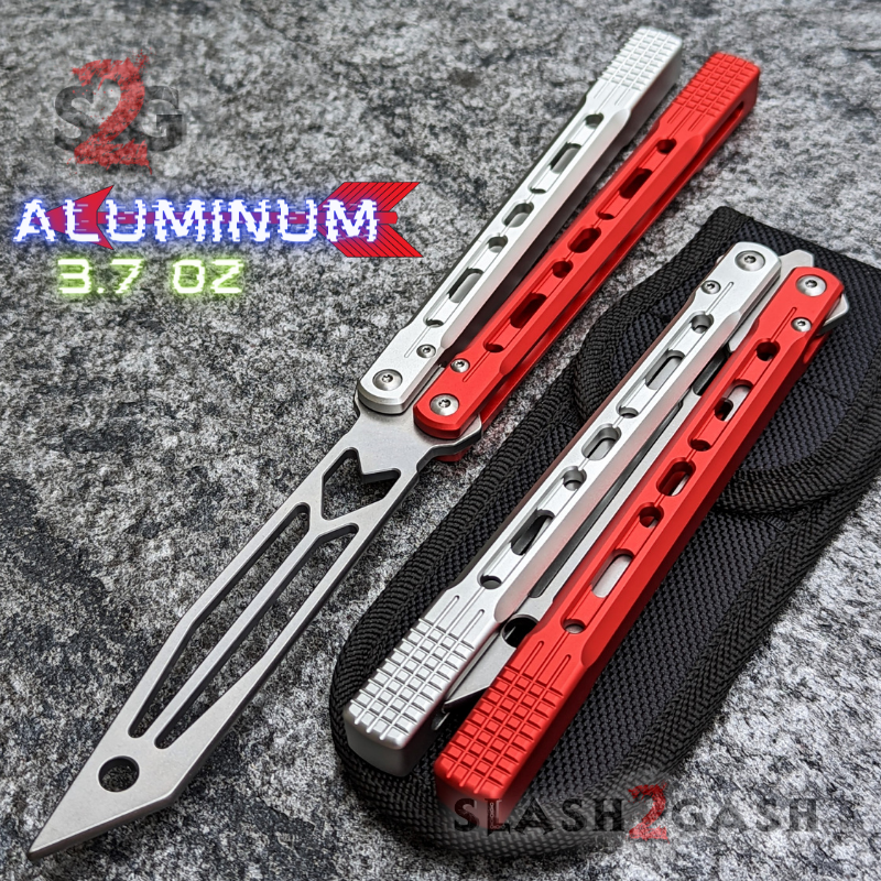 TheONE Channel Balisong ARROW Butterfly Knife w/ Zen Pins - ORIGINAL Multi (Red Silver) - TRAINER Knife-Balisong - Tophatter Daily Deals