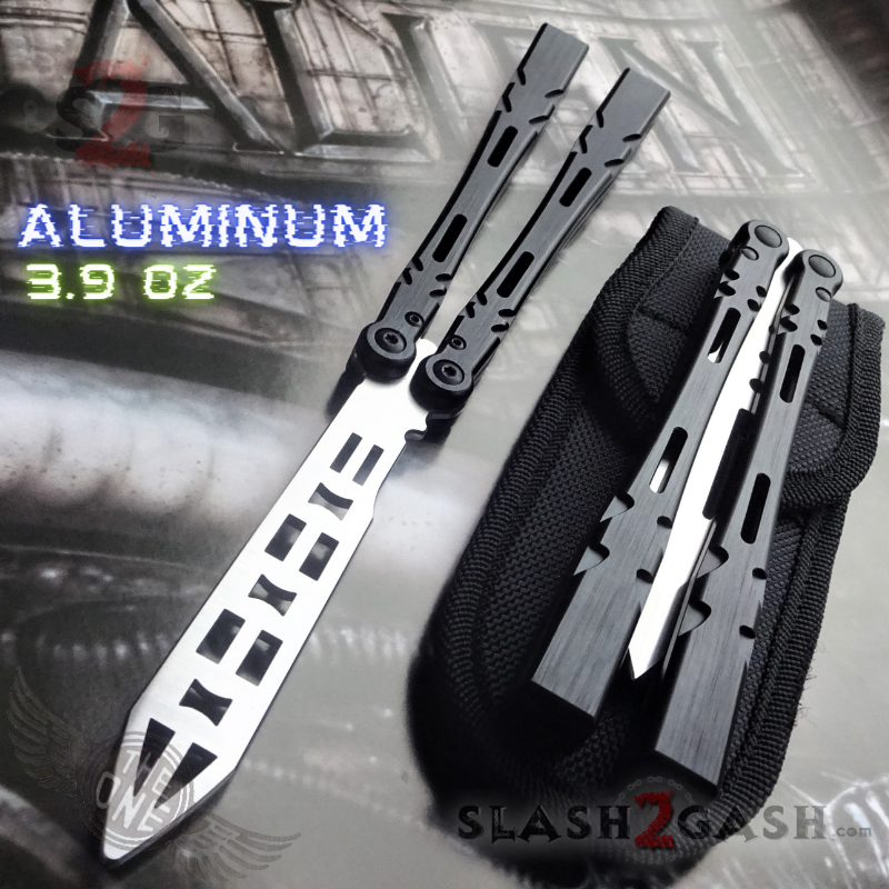 TheONE Channel Balisong ALIEN Butterfly Knife w/ Zen Pins - INKED Black - TRAINER (inked) Knife-Balisong - Tophatter Daily Deals