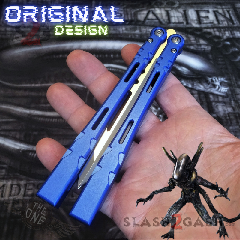 TheONE Channel Balisong ALIEN Butterfly Knife w/ Zen Pins - ORIGINAL Knife-Balisong - Tophatter Daily Deals