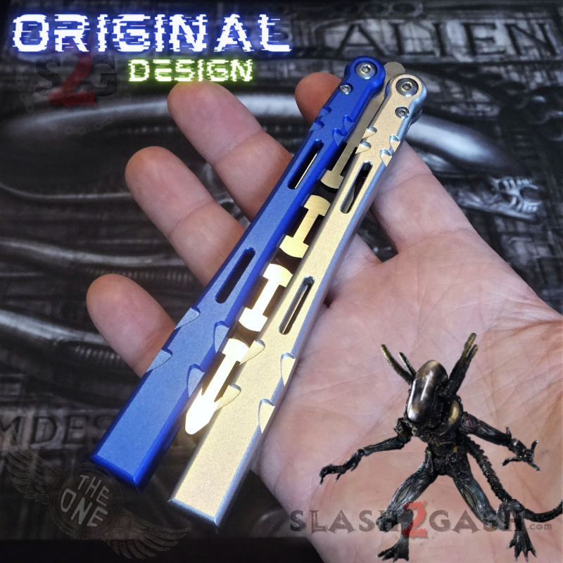 TheONE Channel Balisong ALIEN Butterfly Knife w/ Zen Pins - ORIGINAL Knife-Balisong - Tophatter Daily Deals