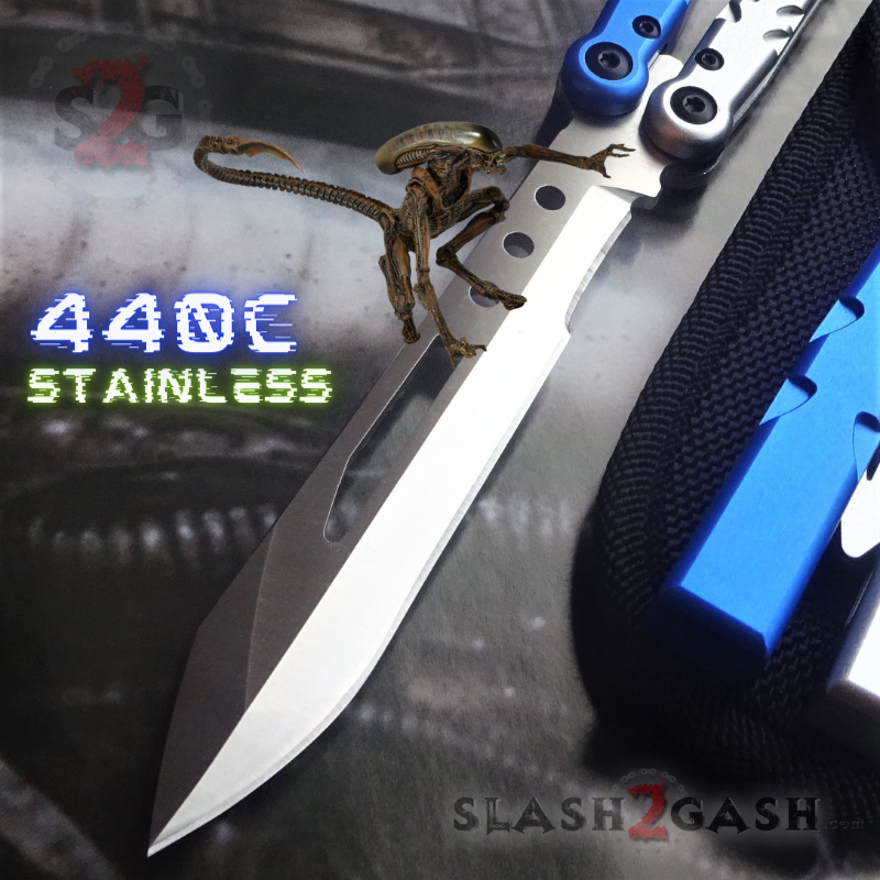 TheONE Channel Balisong ALIEN Butterfly Knife w/ Zen Pins - INKED Knife-Balisong - Tophatter Daily Deals