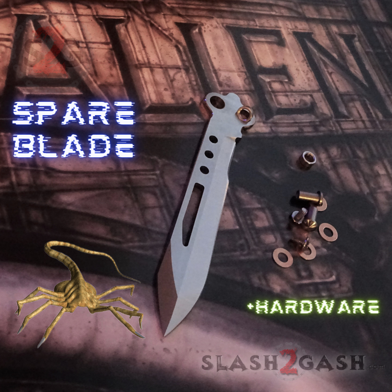 TheONE Channel Balisong ALIEN Butterfly Knife w/ Zen Pins - ORIGINAL Spare SHARP Blade + Additional Hardware Knife-Balisong - Tophatter Daily Deals