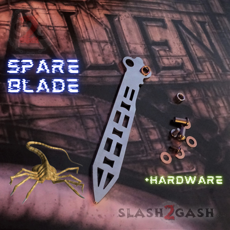 TheONE Channel Balisong ALIEN Butterfly Knife w/ Zen Pins - ORIGINAL Spare Training Blade + Additional Hardware Knife-Balisong - Tophatter Daily Deals
