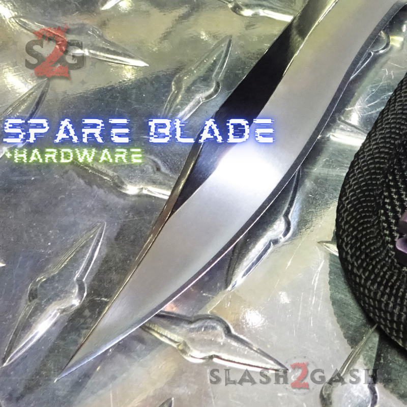 Spare Blade for TheONE Basilisk clone Balisong - Sharp or Trainer Spare Sharp Blade (mirror) + Hardware Knife-Balisong - Tophatter Daily Deals