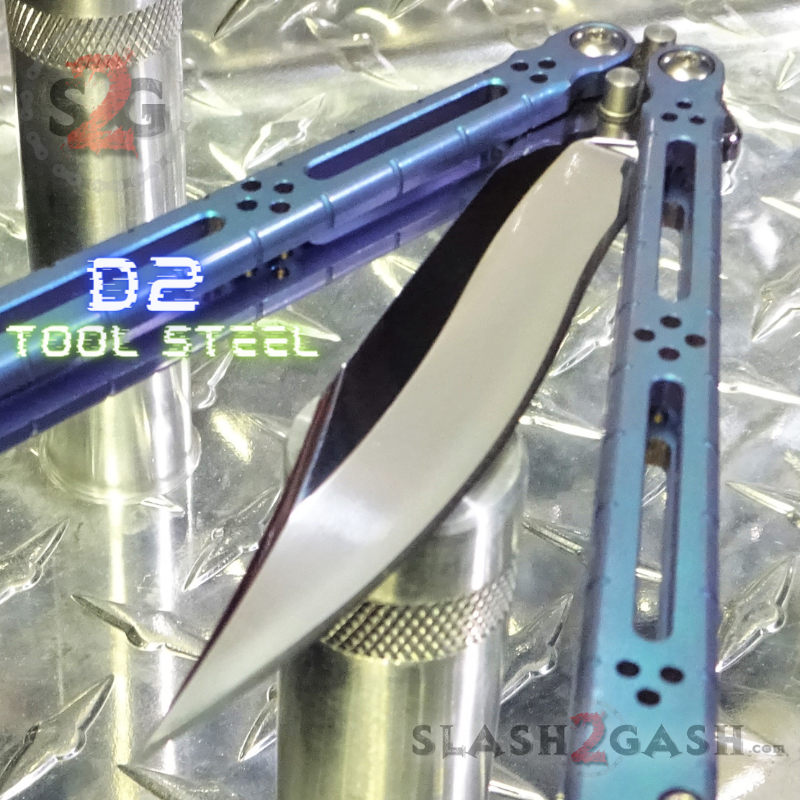 TheONE Butterfly Knife w/ Bushings TITANIUM Balisong - (clone) Lizard Knife-Balisong - Tophatter Daily Deals