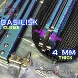 TheONE Balisong D2 TITANIUM Butterfly Knife (clone) Lizard - Blue Knife-Balisong - Tophatter Daily Deals