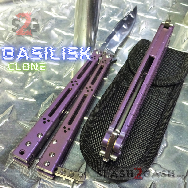 TheONE Butterfly Knife w/ Bushings TITANIUM Balisong - (clone) Lizard Knife-Balisong - Tophatter Daily Deals