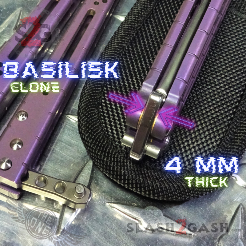 TheONE Butterfly Knife w/ Bushings TITANIUM Balisong - (clone) Lizard Knife-Balisong - Tophatter Daily Deals