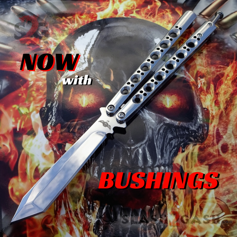 TheONE Butterfly Knife 440C Channel Balisong w/ Spring Latch - 5 Blades Knife-Balisong - Tophatter Daily Deals