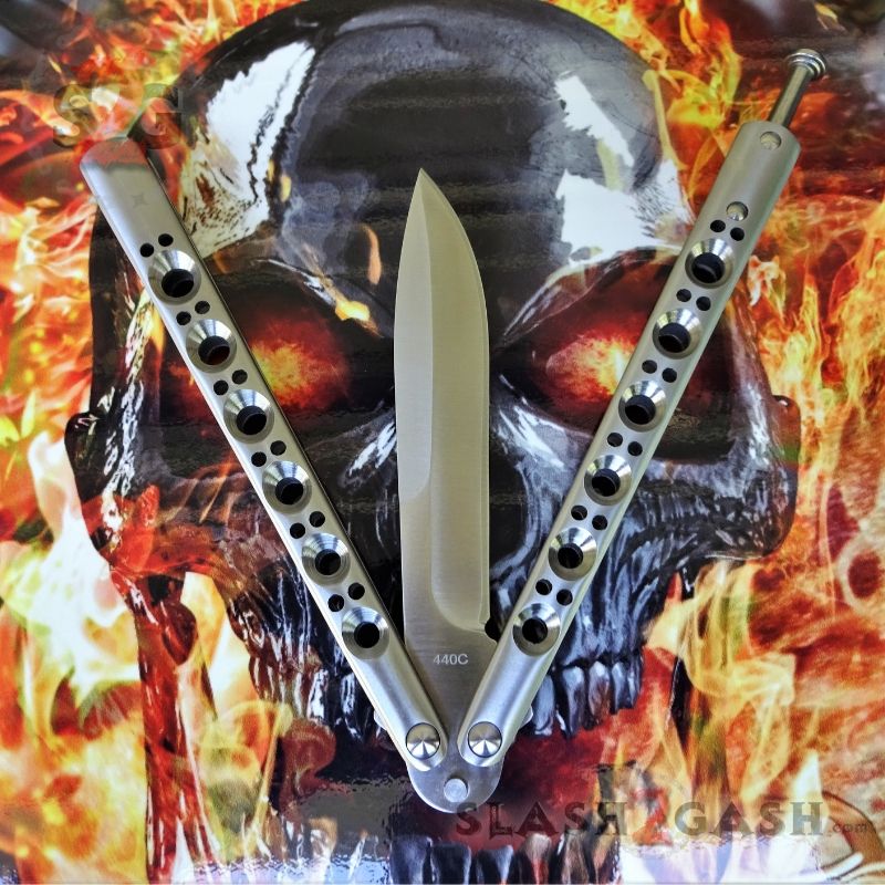 TheONE Butterfly Knife w/ Bushings TITANIUM Balisong - 4X series (clone) Knife-Balisong - Tophatter Daily Deals