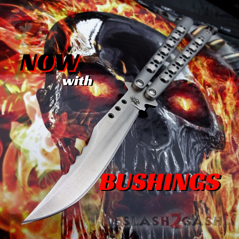 TheONE Butterfly Knife 440C Channel Balisong w/ Spring Latch - 5 Blades Knife-Balisong - Tophatter Daily Deals