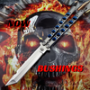TheONE Butterfly Knife 440C Channel Balisong - Tanto Blue Holes WITH bushings Knife-Balisong - Tophatter Daily Deals