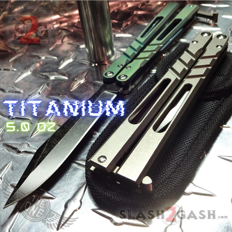 TheONE CHAB Balisong Clone TITANIUM Butterfly Knife D2 w/ Zen Pins - V1 Knife-Balisong - Tophatter Daily Deals