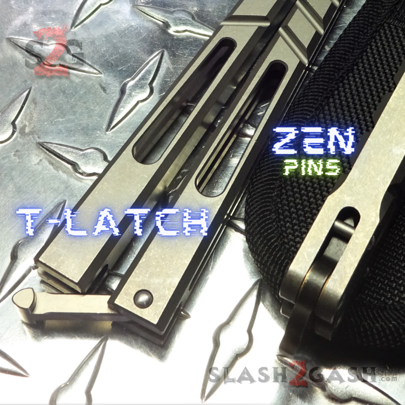TheONE CHAB Butterfly Knife D2 TITANIUM Handle Balisong - Stonewash BK Knife-Balisong - Tophatter Daily Deals