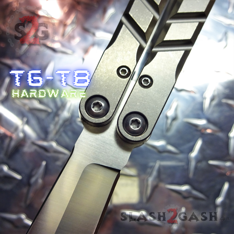 TheONE CHAB Balisong Clone TITANIUM Butterfly Knife D2 w/ Zen Pins - V1 Knife-Balisong - Tophatter Daily Deals