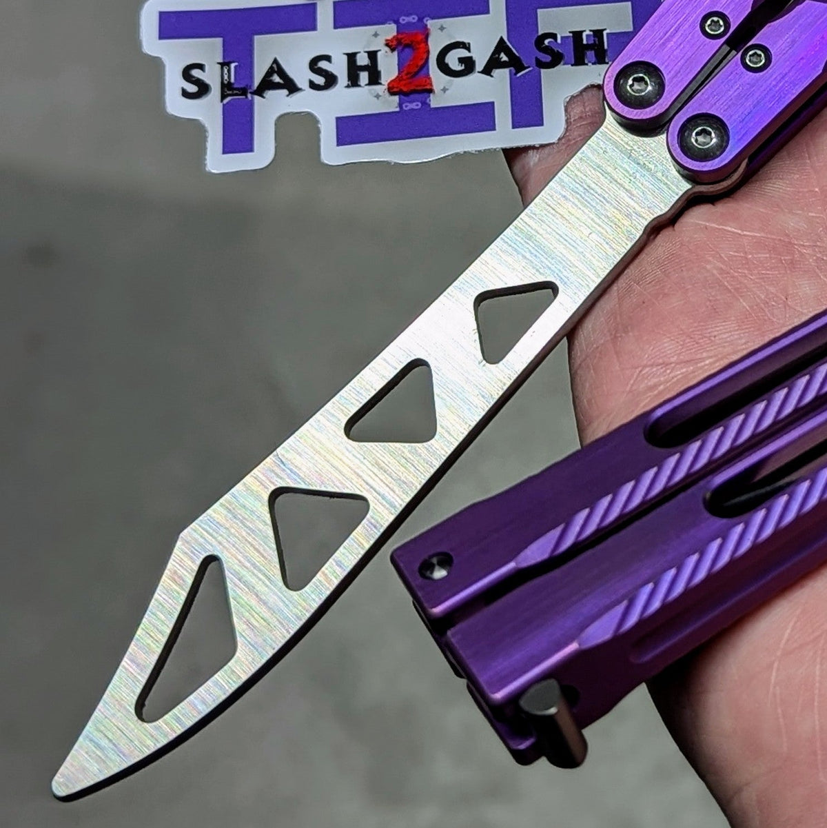 TheONE CHAB v2 Balisong Clone TITANIUM Butterfly Knife - Textured V2 Spare Training Blade Only + Additional Hardware Knife-Balisong - Tophatter Daily Deals