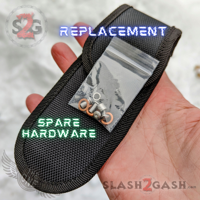 Balisong Spare Hardware Kit for TheONE Channel REP (clone) - UPGRADED Hardware Kit for Channel REP squiggle clone - stock pivots Knife-Accessory - Tophatter Daily Deals