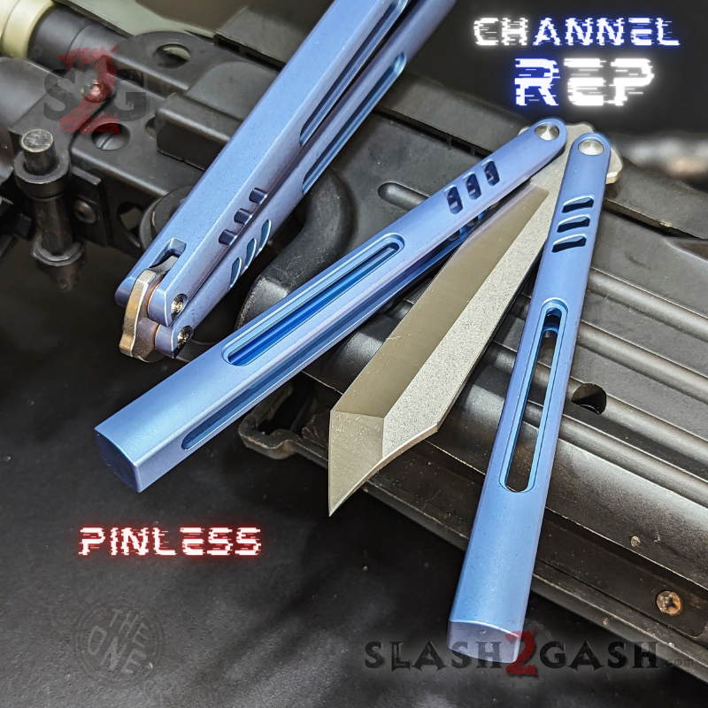 TheONE Channel REP Butterfly Knife TITANIUM Balisong (clone) - Pinless Knife-Balisong - Tophatter Daily Deals