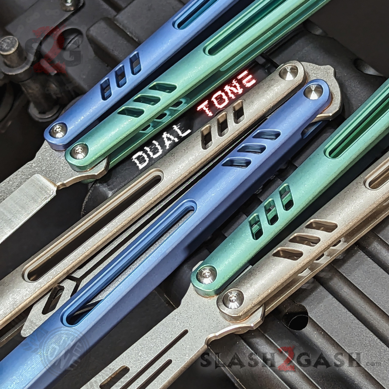 TheONE Channel REP Butterfly Knife TITANIUM Balisong (clone) - Pinless Knife-Balisong - Tophatter Daily Deals