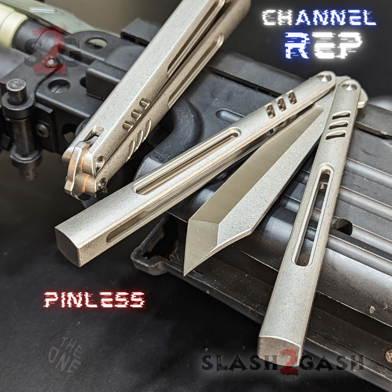 TheONE Channel REP Butterfly Knife TITANIUM Balisong (clone) - Pinless Knife-Balisong - Tophatter Daily Deals