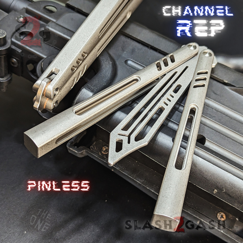 TheONE Channel REP Butterfly Knife TITANIUM Balisong (clone) - Pinless Knife-Balisong - Tophatter Daily Deals