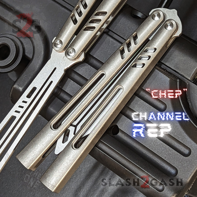 TheONE Channel REP Butterfly Knife TITANIUM Balisong (clone) - Pinless Knife-Balisong - Tophatter Daily Deals