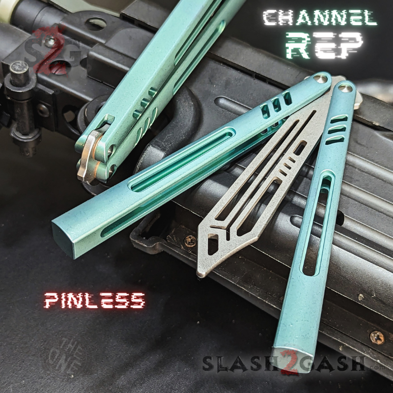 TheONE Channel REP Butterfly Knife TITANIUM Balisong (clone) - Pinless Knife-Balisong - Tophatter Daily Deals