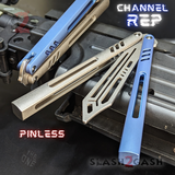 TheONE Channel REP Butterfly Knife TITANIUM Balisong (clone) - Pinless Knife-Balisong - Tophatter Daily Deals