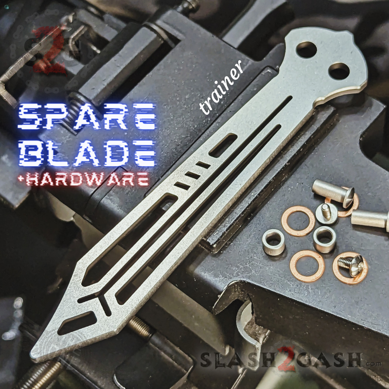 TheONE Channel REP Butterfly Knife TITANIUM Balisong (clone) - Pinless Spare Trainer Blade ONLY + stock Hardware Knife-Balisong - Tophatter Daily Deals