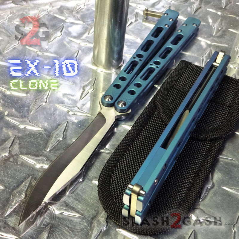 TheONE Butterfly Knife w/ Bushings TITANIUM Balisong - (clone) EX10 Knife-Balisong - Tophatter Daily Deals