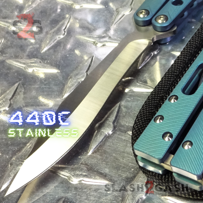 TheONE Butterfly Knife w/ Bushings TITANIUM Balisong - (clone) EX10 Knife-Balisong - Tophatter Daily Deals