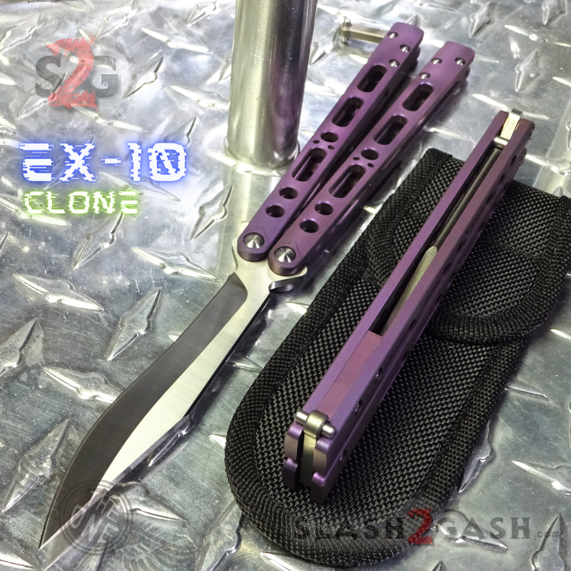 TheONE Butterfly Knife w/ Bushings TITANIUM Balisong - (clone) EX10 Knife-Balisong - Tophatter Daily Deals