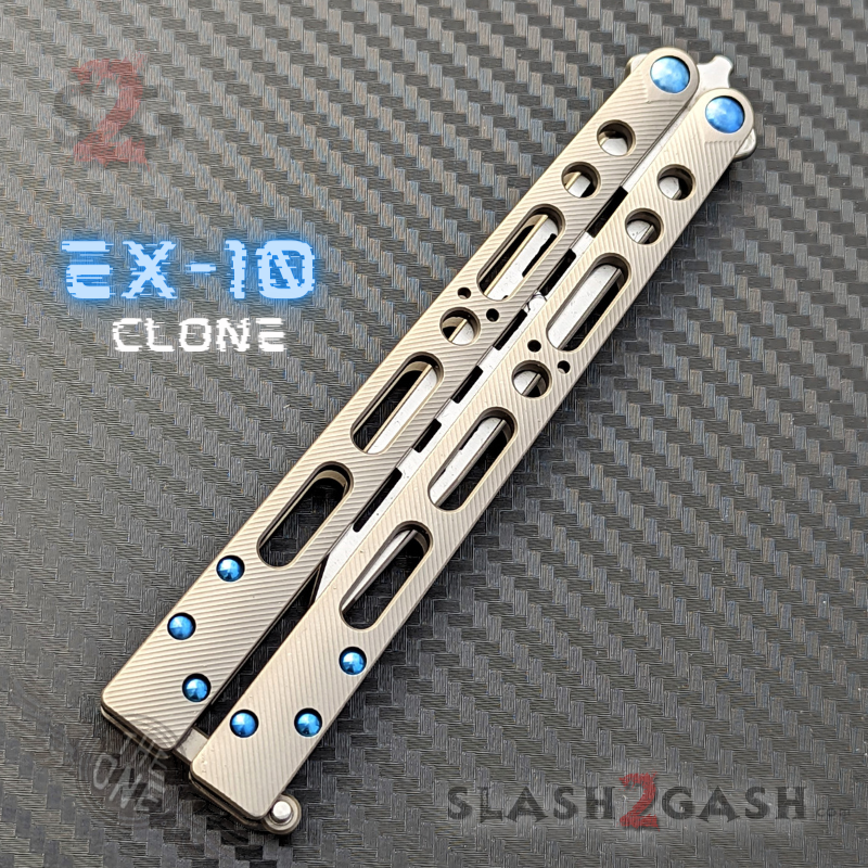 TheONE Butterfly Knife w/ Bushings TITANIUM Balisong - (clone) EX10 Knife-Balisong - Tophatter Daily Deals