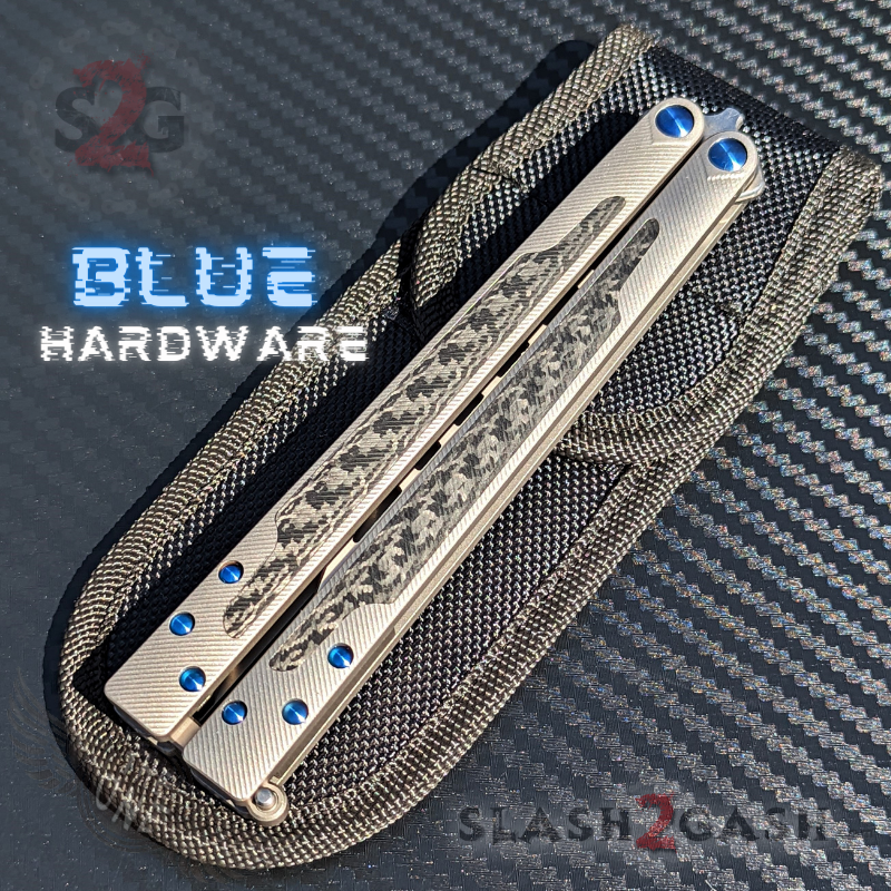 TheONE Butterfly Knife w/ Bushings TI Balisong - (clone) EX10 Carbon Fiber Knife-Balisong - Tophatter Daily Deals