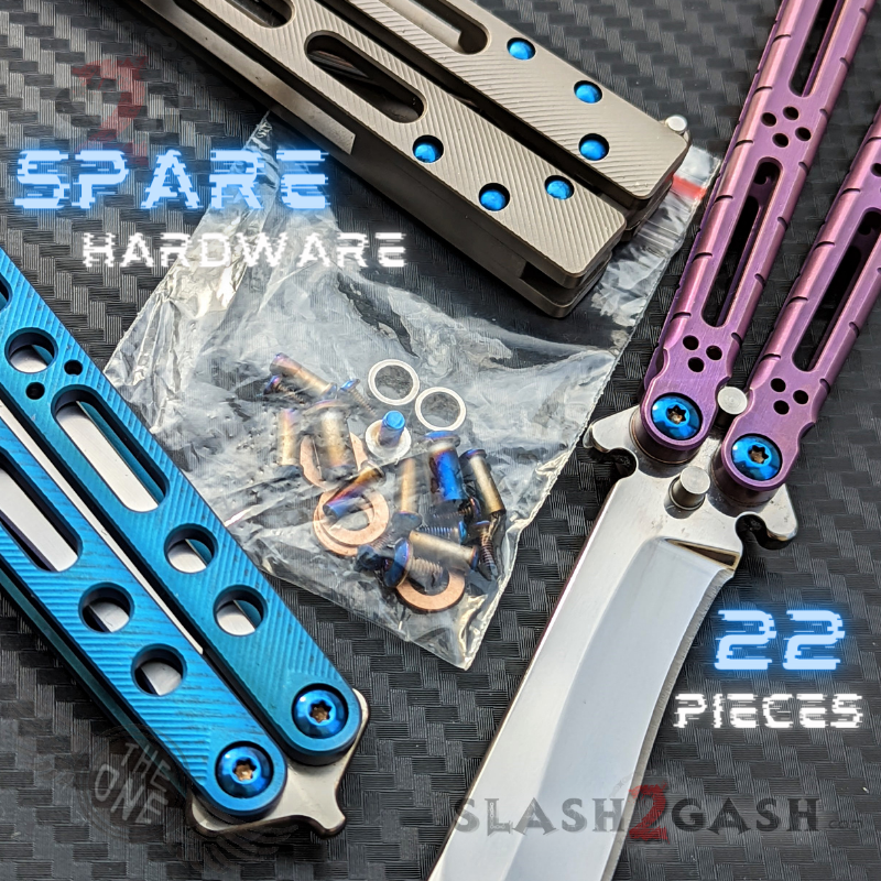 Balisong Spare Hardware Kit for TheONE EX-10 (clone) BLUE or SILVER Knife-Accessory - Tophatter Daily Deals