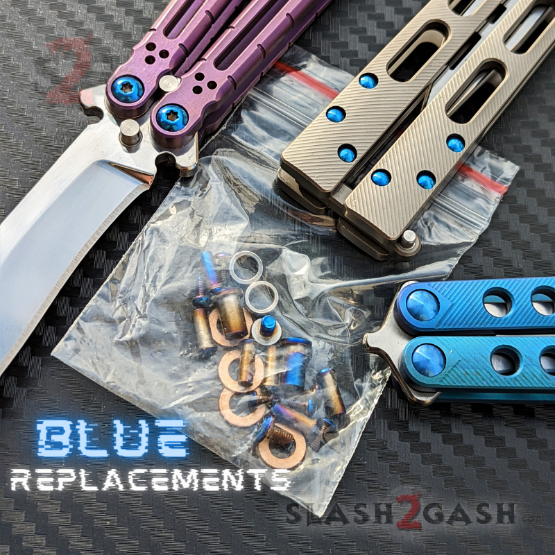 Balisong Spare Hardware Kit for TheONE EX-10 (clone) BLUE or SILVER Knife-Accessory - Tophatter Daily Deals