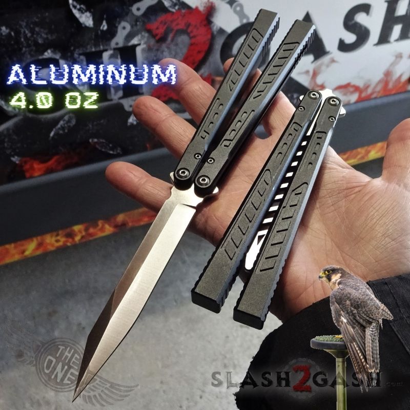 TheONE Channel Balisong FALCON Butterfly Knife w/ Zen Pins - ORIGINAL Black - SHARP Knife-Balisong - Tophatter Daily Deals