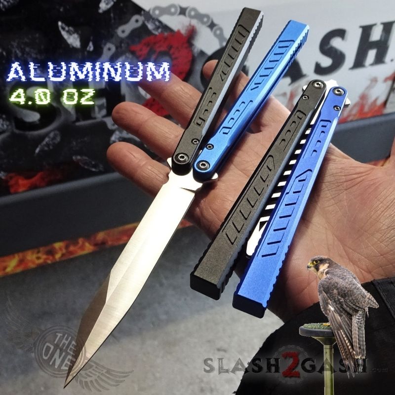 TheONE Channel Balisong FALCON Butterfly Knife w/ Zen Pins - ORIGINAL Multi (black blue) - SHARP Knife-Balisong - Tophatter Daily Deals